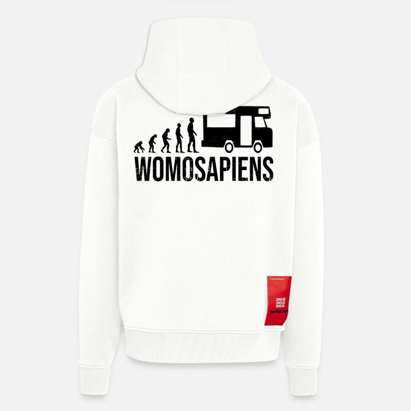 Womosapiens Wohnmobil Evolution - Zip Hoodie - made by SPREAD - OFF WHITE
