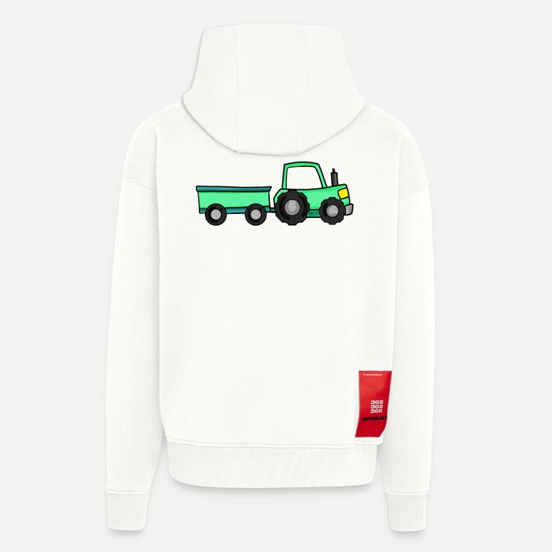 Traktor mit Anhänger - Zip Hoodie - made by SPREAD - OFF WHITE