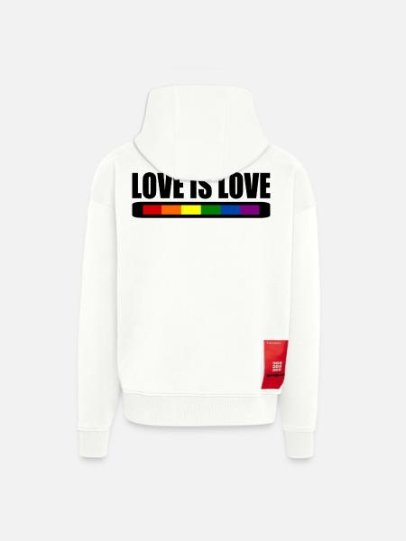 Love is love - Heavyweight oversized organic hættejakke made in EU - OFF WHITE