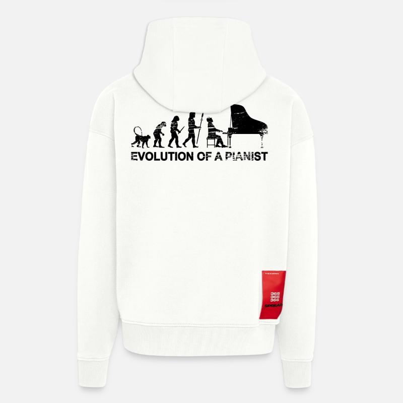 Entwicklung eines Pianisten - Zip Hoodie - made by SPREAD - OFF WHITE