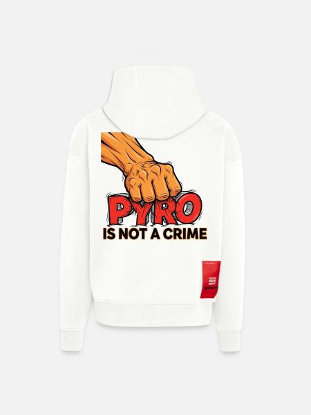 Pyro Statement Shirt – Dina fyrverkerier är konst! - Heavyweight Oversized Organic Zip Hoodie Made in EU - OFF WHITE