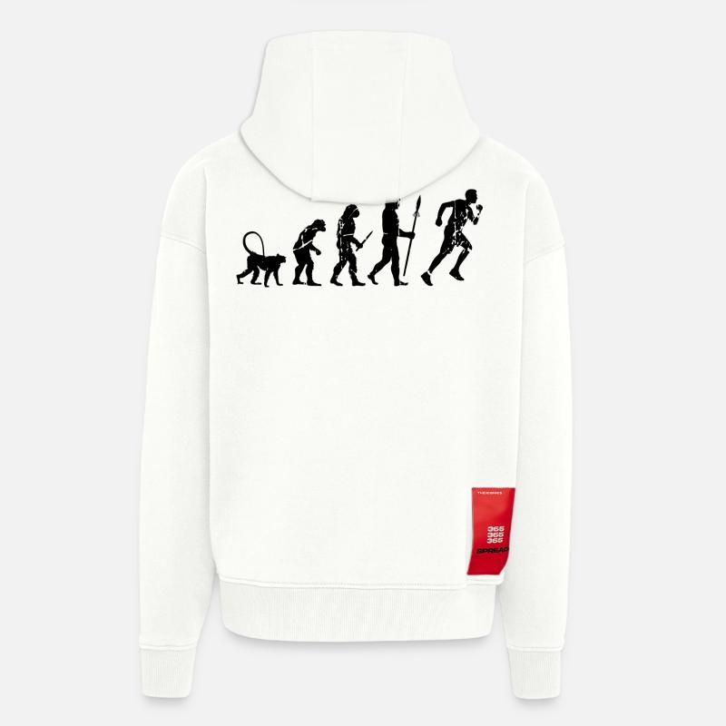 Entwicklung eines Läufers - Zip Hoodie - made by SPREAD - OFF WHITE