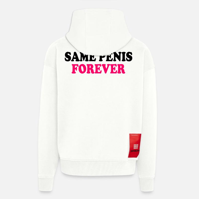 Same penis forever - Veste à capuche bio épaisse oversize fabriqué en UE - OFF WHITE