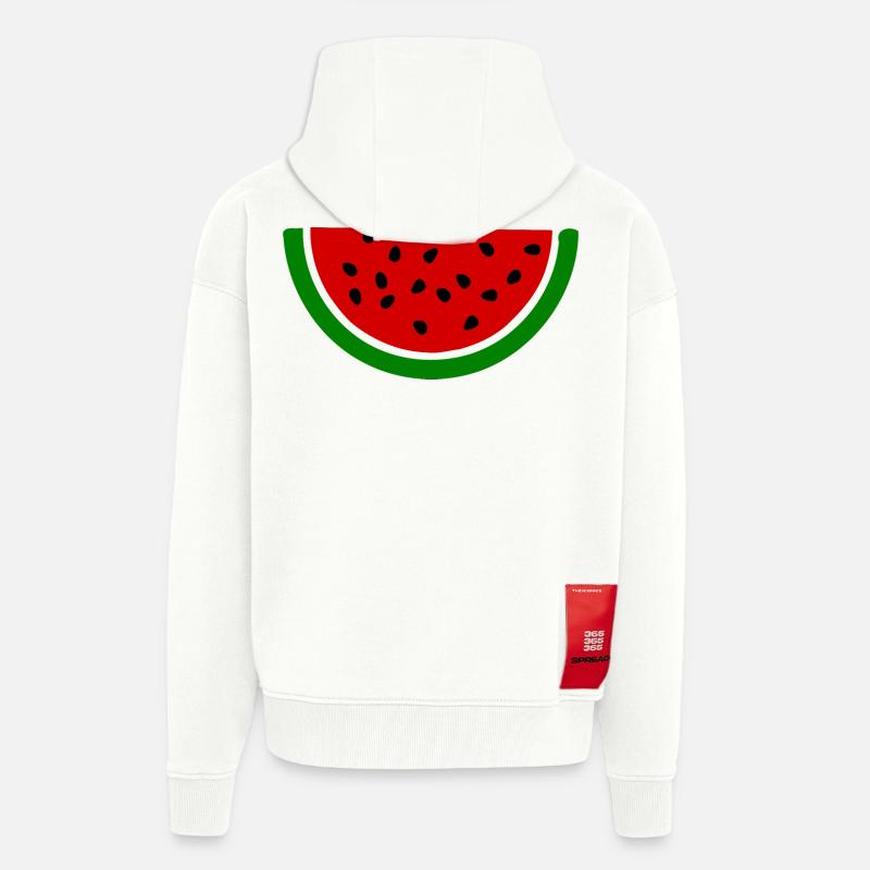 Melon pastèque - Veste à capuche bio épaisse oversize fabriqué en UE - OFF WHITE