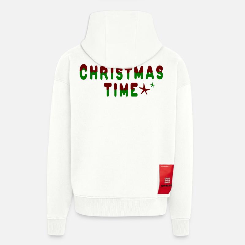 Période de Noël - Veste à capuche bio épaisse oversize fabriqué en UE - OFF WHITE