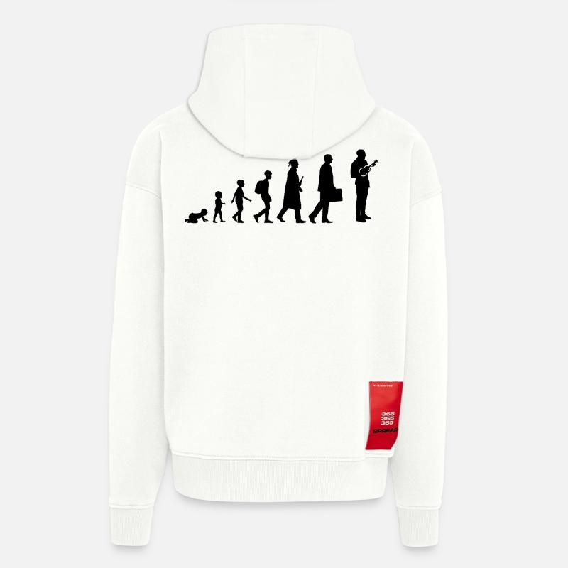 Développement d’un joueur de ukulélé - Veste à capuche bio épaisse oversize fabriqué en UE - OFF WHITE