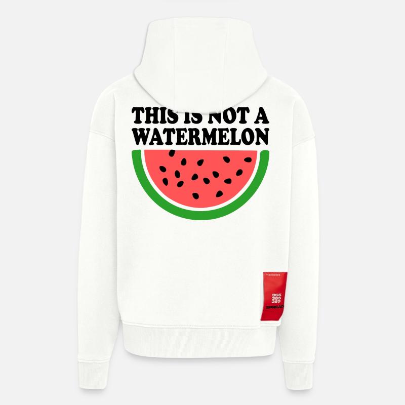 THIS IS NOT A WATERMELON - Veste à capuche bio épaisse oversize fabriqué en UE - OFF WHITE