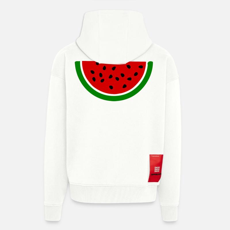 Melon pastèque - Veste à capuche bio épaisse oversize fabriqué en UE - OFF WHITE