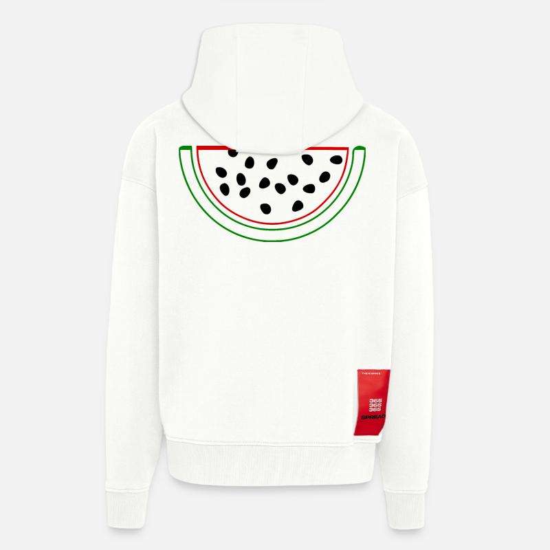 Melon pastèque - Veste à capuche bio épaisse oversize fabriqué en UE - OFF WHITE
