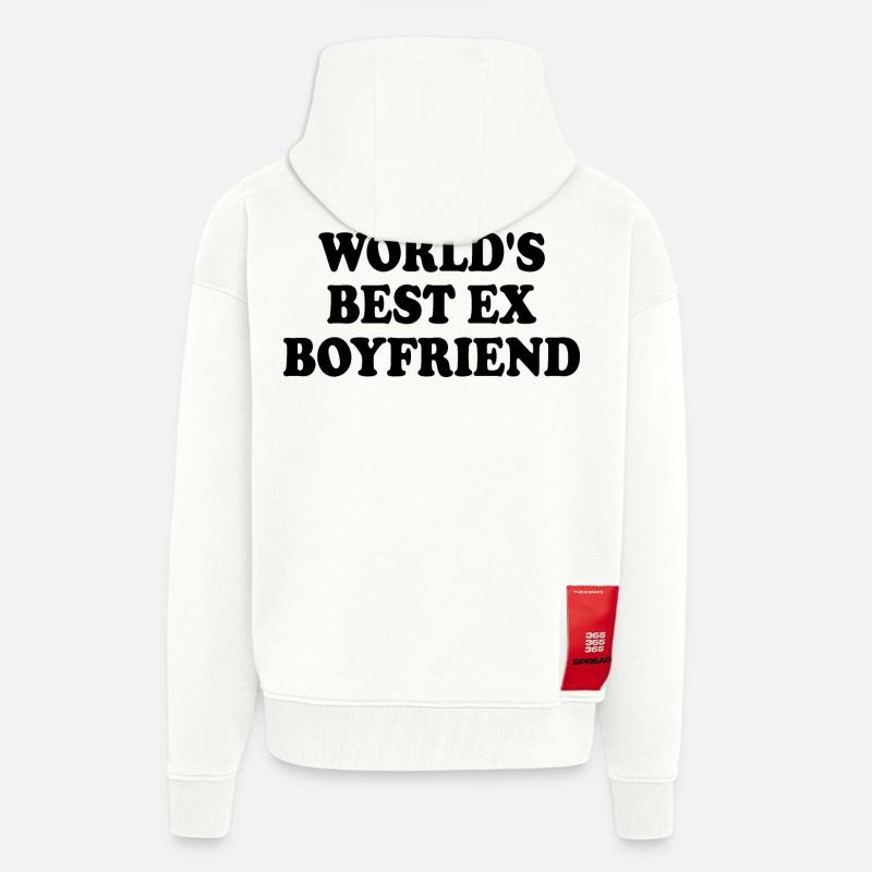 world's best ex boyfriend - Zip Hoodie - made by SPREAD - OFF WHITE