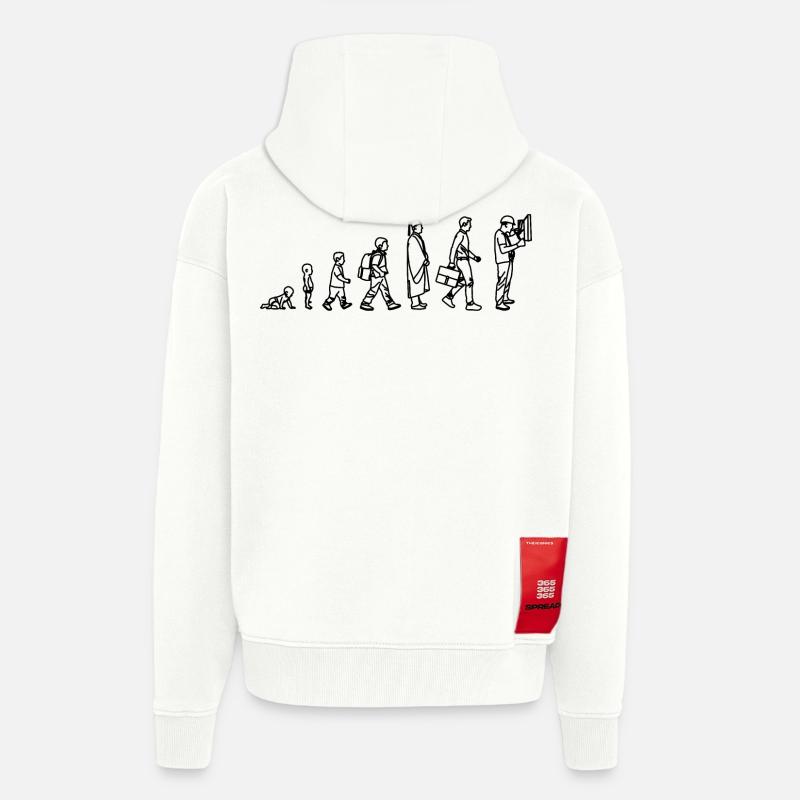 Évolution de l’électricien - Veste à capuche bio épaisse oversize fabriqué en UE - OFF WHITE