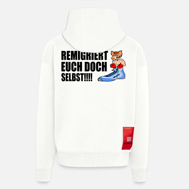 remigriert euch doch selbst - Zip Hoodie - made by SPREAD - OFF WHITE