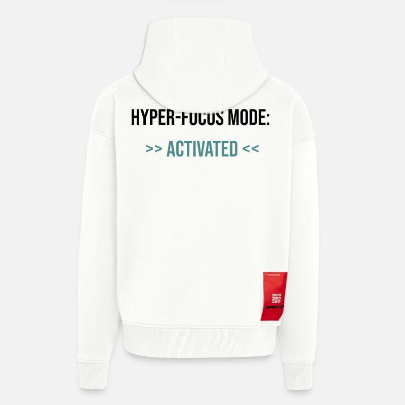 Mode Hyper-Focus : Activé - Déclaration - Veste à capuche bio épaisse oversize fabriqué en UE - OFF WHITE