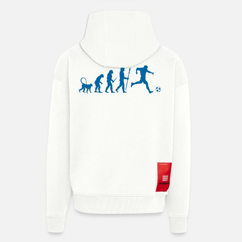 Évolution d’un joueur de football - Veste à capuche bio épaisse oversize fabriqué en UE - OFF WHITE
