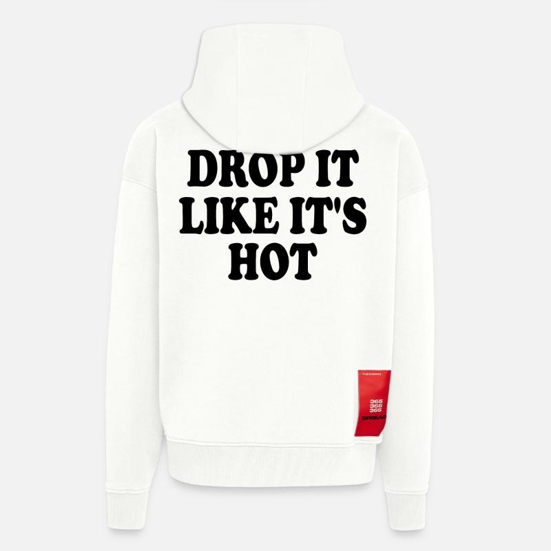 Drop it like its hot - Veste à capuche bio épaisse oversize fabriqué en UE - OFF WHITE