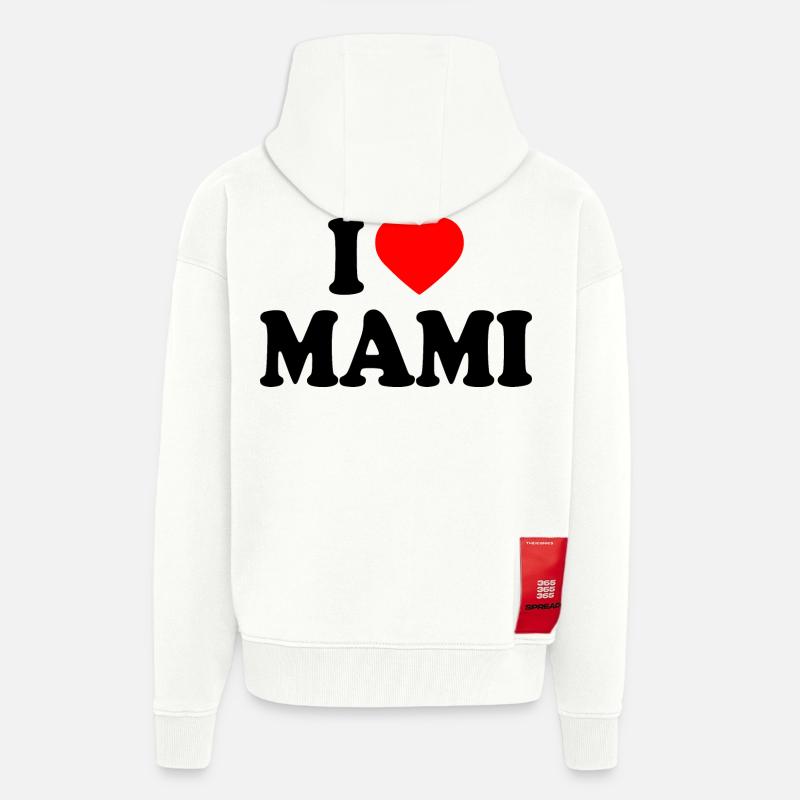 I love mami - Zip Hoodie - made by SPREAD - OFF WHITE