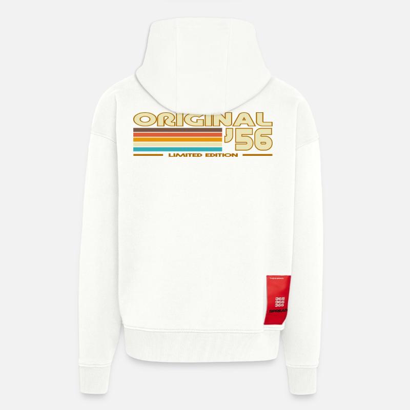 Original 56 Rayures rétro - Veste à capuche bio épaisse oversize fabriqué en UE - OFF WHITE