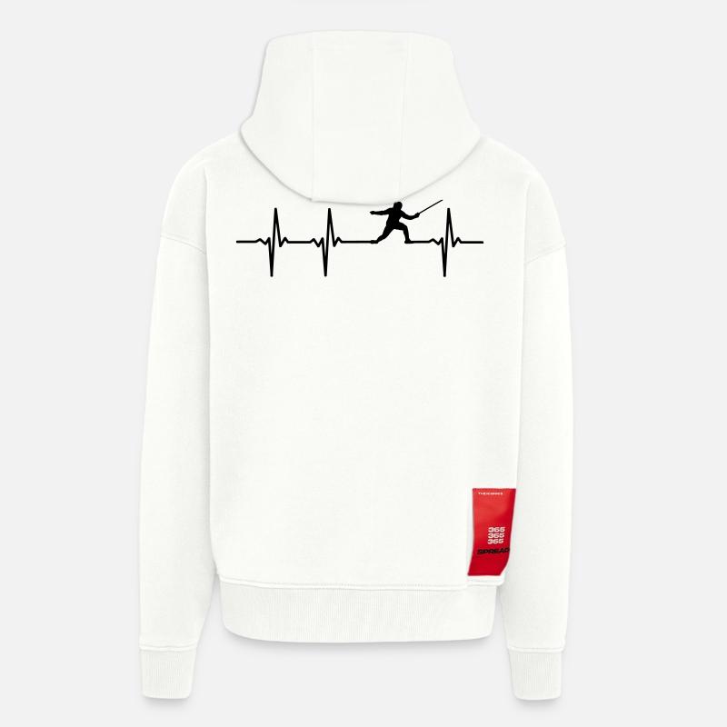 Fechter Herzschlag - Zip Hoodie - made by SPREAD - OFF WHITE