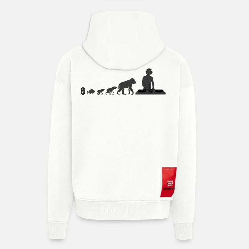 Évolution vers le DJ - Veste à capuche bio épaisse oversize fabriqué en UE - OFF WHITE