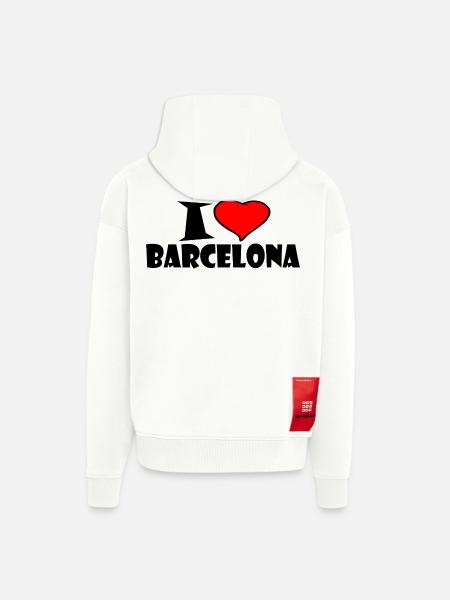 Barcelone - Veste à capuche bio épaisse oversize fabriqué en UE - OFF WHITE