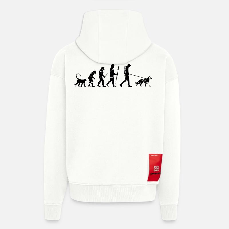 German Shepherd Evolution - Zip Hoodie - made by SPREAD - OFF WHITE