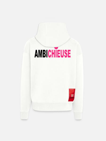 Ambichieuse - Veste à capuche bio épaisse oversize fabriqué en UE - OFF WHITE