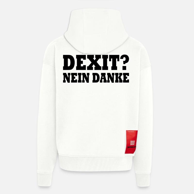 Dexit non merci - Veste à capuche bio épaisse oversize fabriqué en UE - OFF WHITE