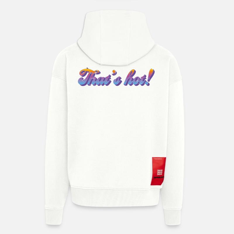 C’est chaud ! – Style dégradé rétro - Veste à capuche bio épaisse oversize fabriqué en UE - OFF WHITE