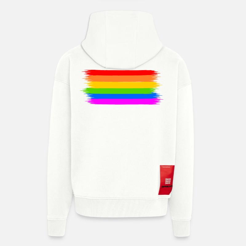 Regenbogen Regenbogenfahne - Zip Hoodie - made by SPREAD - OFF WHITE