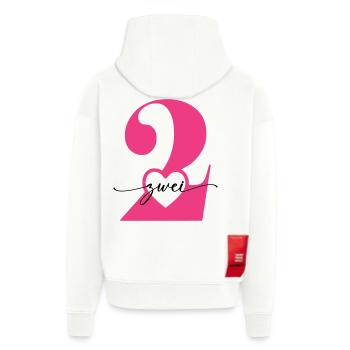Ziffer Zwei 2 mit Herz - Zip Hoodie - made by SPREAD - OFF WHITE - Hinten