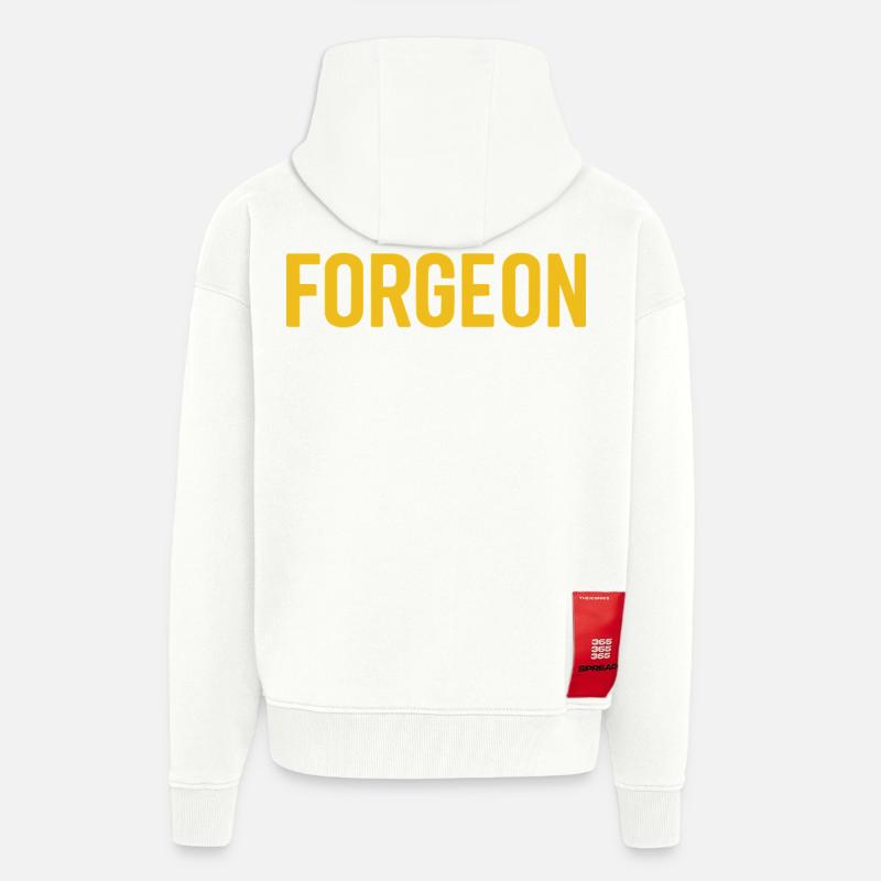 ForgeOn – Restez implacable - Veste à capuche bio épaisse oversize fabriqué en UE - OFF WHITE