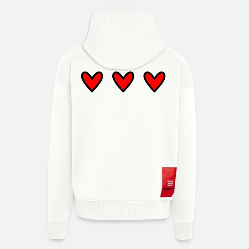 MERCI. THANKS. ANNIVERSAIRE. NAISSANCE. RETRAITE. - Veste à capuche bio épaisse oversize fabriqué en UE - OFF WHITE