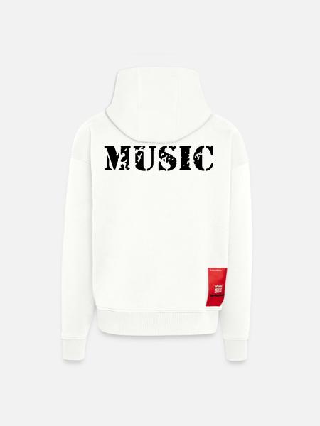 music as a stamp print design - Zip Hoodie - made by SPREAD - OFF WHITE