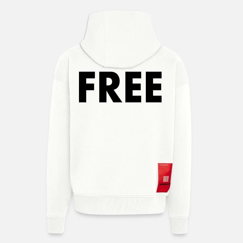 Free - Veste à capuche bio épaisse oversize fabriqué en UE - OFF WHITE