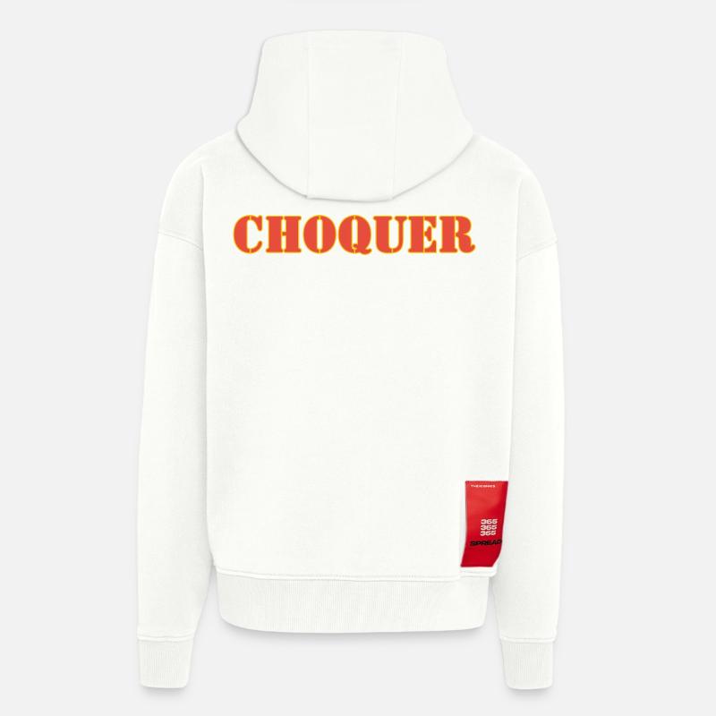 CHOQUER - Veste à capuche bio épaisse oversize fabriqué en UE - OFF WHITE
