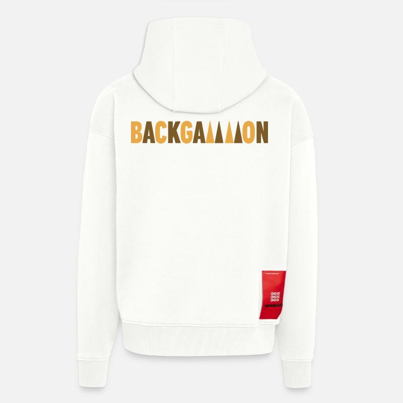 backgammon - Veste à capuche bio épaisse oversize fabriqué en UE - OFF WHITE