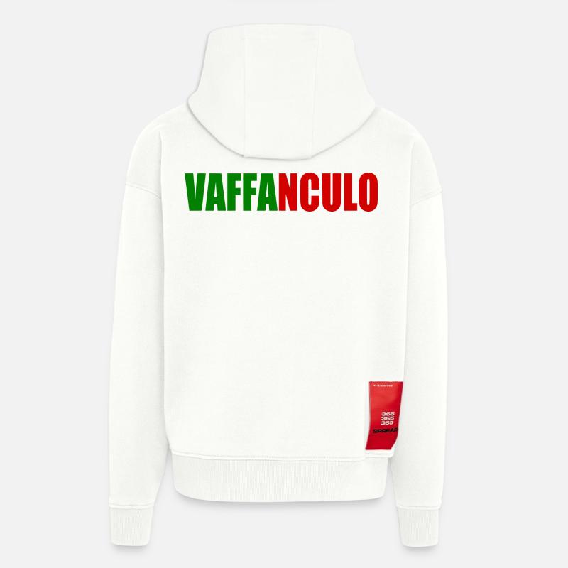 Vaffanculo - Veste à capuche bio épaisse oversize fabriqué en UE - OFF WHITE