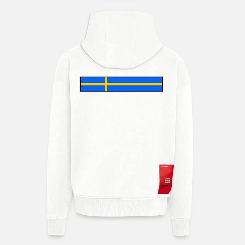 Drapeau suède - Veste à capuche bio épaisse oversize fabriqué en UE - OFF WHITE