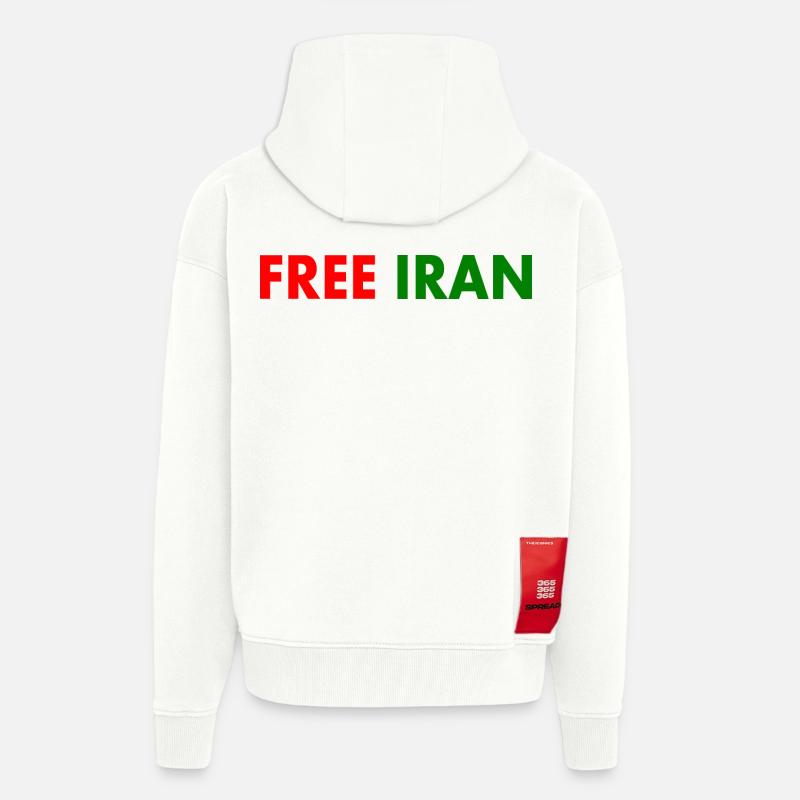 Free iran - Veste à capuche bio épaisse oversize fabriqué en UE - OFF WHITE