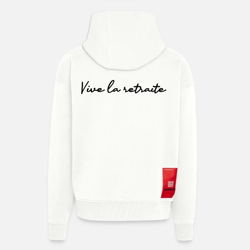 RETRAITE. RETRAITE. RETRAITEE. RETRAITE - Veste à capuche bio épaisse oversize fabriqué en UE - OFF WHITE