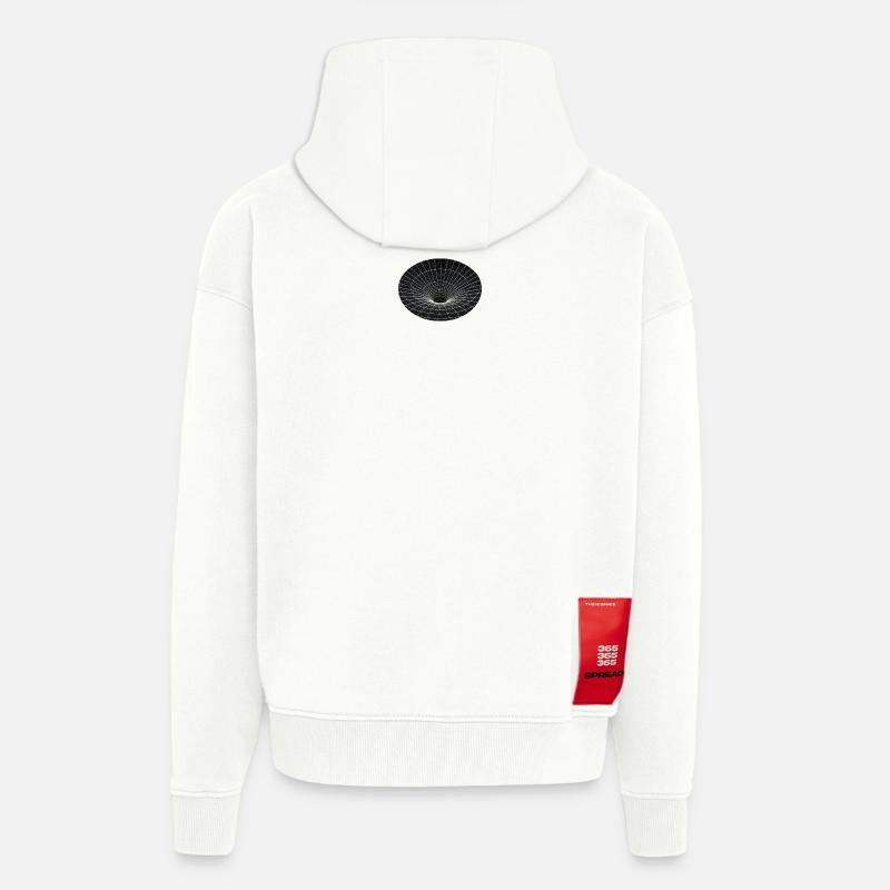 Vortex Grid Wormhole - Zip Hoodie - made by SPREAD - OFF WHITE
