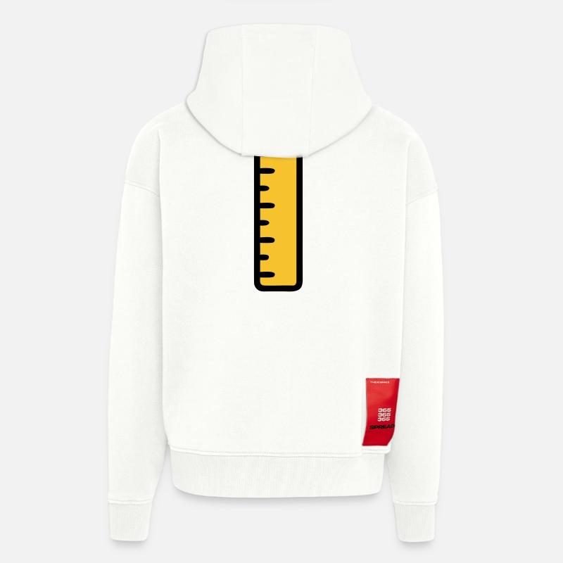 École de géométrie mathématique Ruler - Veste à capuche bio épaisse oversize fabriqué en UE - OFF WHITE