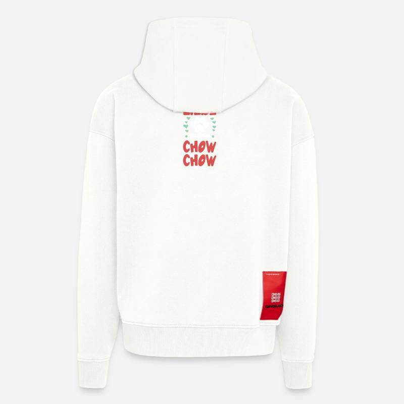 J’adore mon Chow Chow - Veste à capuche bio épaisse oversize fabriqué en UE - OFF WHITE