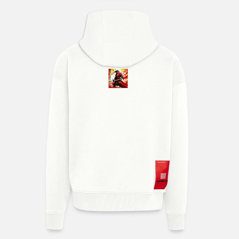 Roter Samurai im Blutsturm - Zip Hoodie - made by SPREAD - OFF WHITE