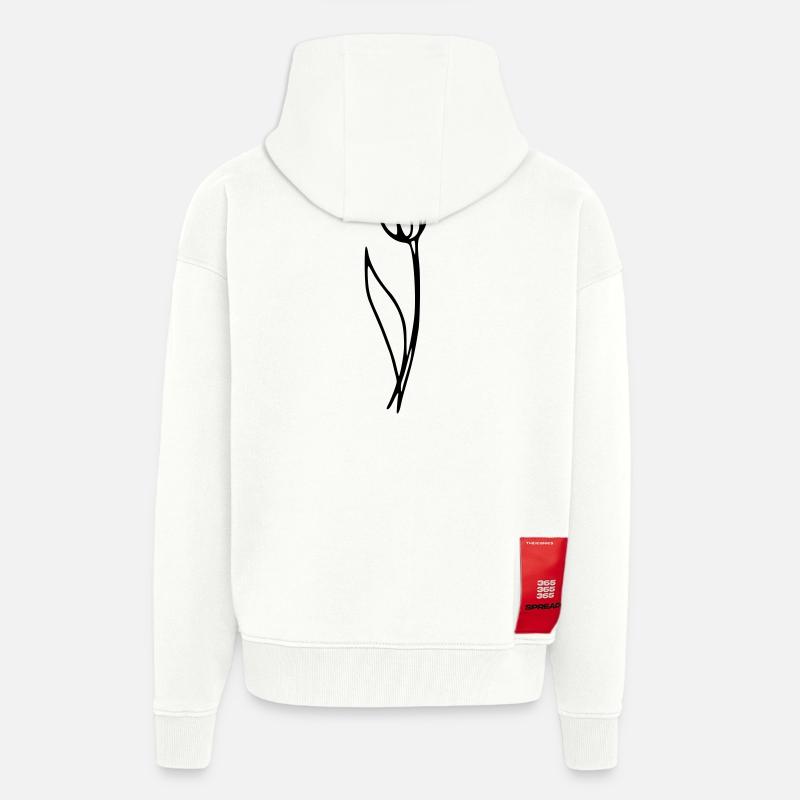Tulipe - Veste à capuche bio épaisse oversize fabriqué en UE - OFF WHITE
