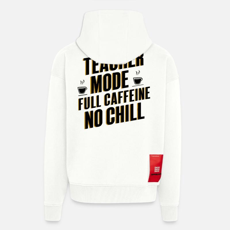 Mode enseignant Full Caffeine - Veste à capuche bio épaisse oversize fabriqué en UE - OFF WHITE