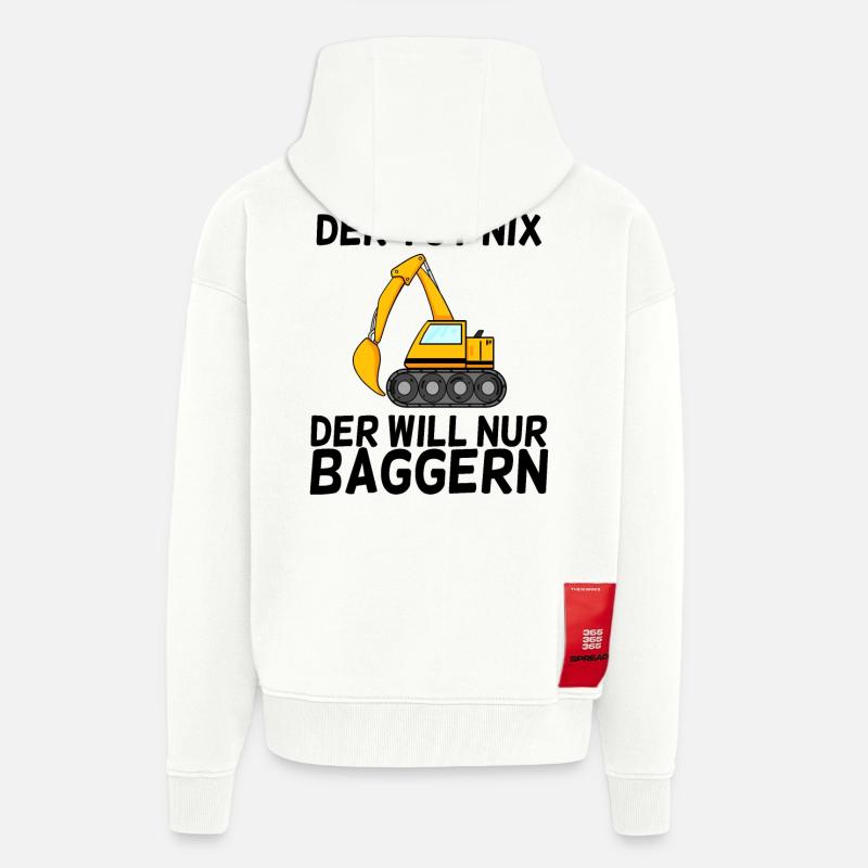 Bagger Spruch Baggerfahrer Baggern - Zip Hoodie - made by SPREAD - OFF WHITE