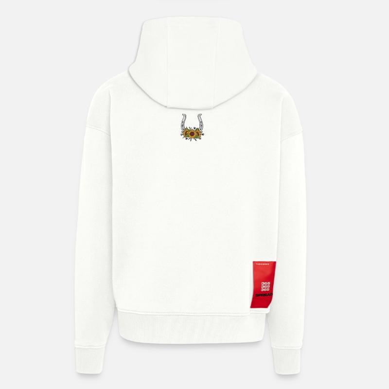 Sunflower Horseshoe Pattern - Zip Hoodie - made by SPREAD - OFF WHITE