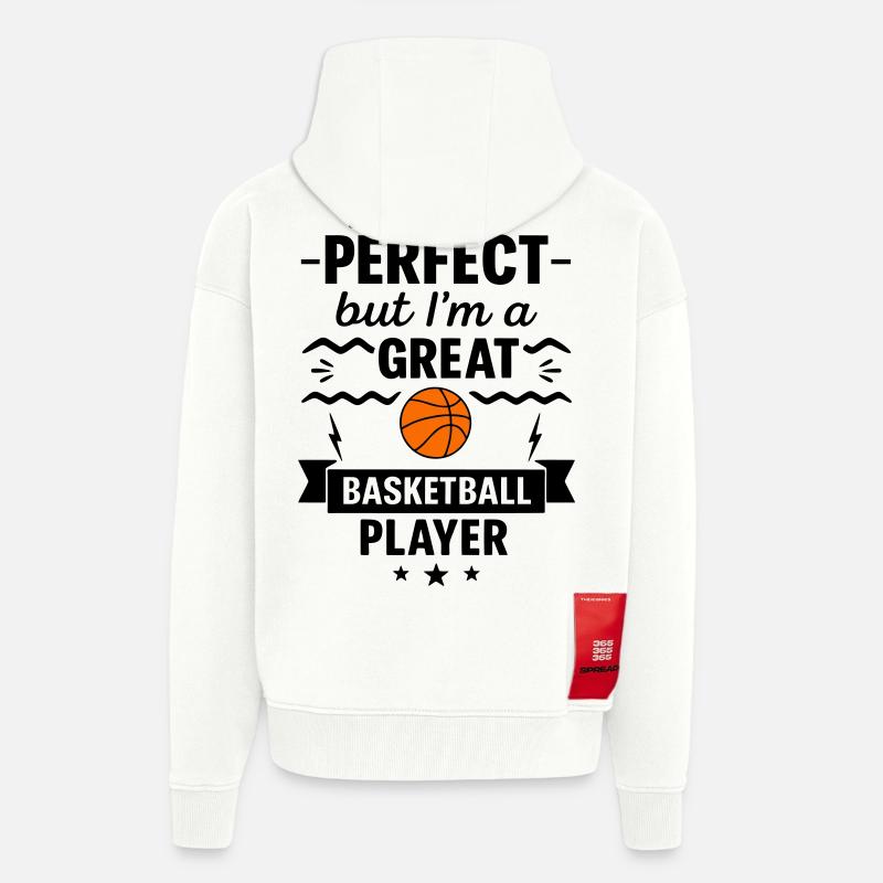 Pas parfait mais un grand basketteur - Veste à capuche bio épaisse oversize fabriqué en UE - OFF WHITE