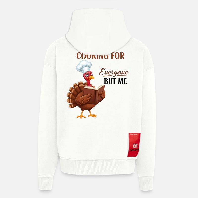 Cuisson de la dinde - Veste à capuche bio épaisse oversize fabriqué en UE - OFF WHITE